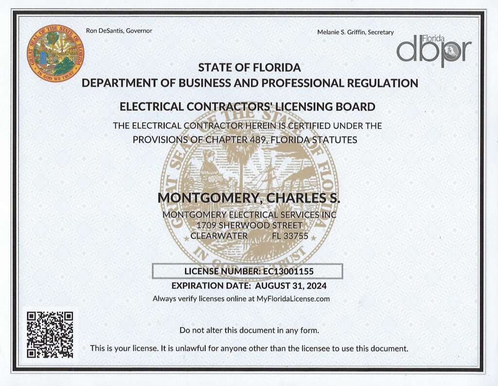 Electrical Contractor's License Florida