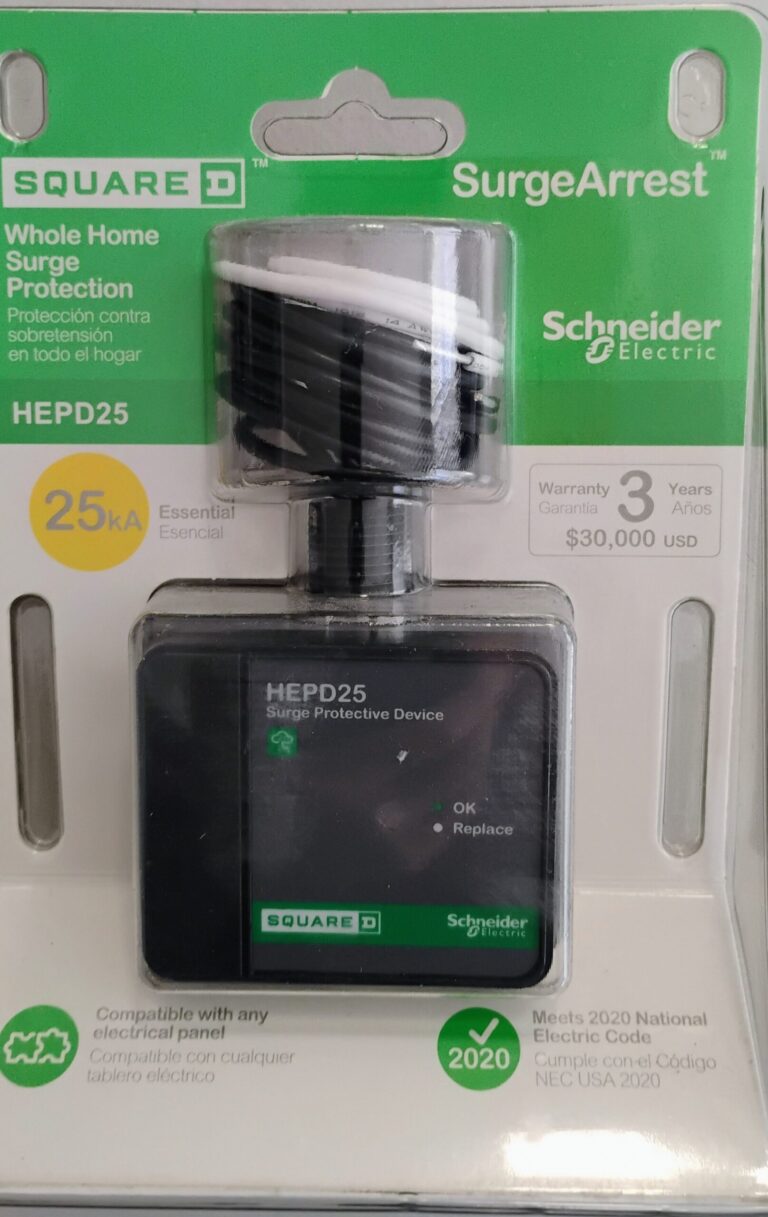 Picture of a surge arrester new in plastic container